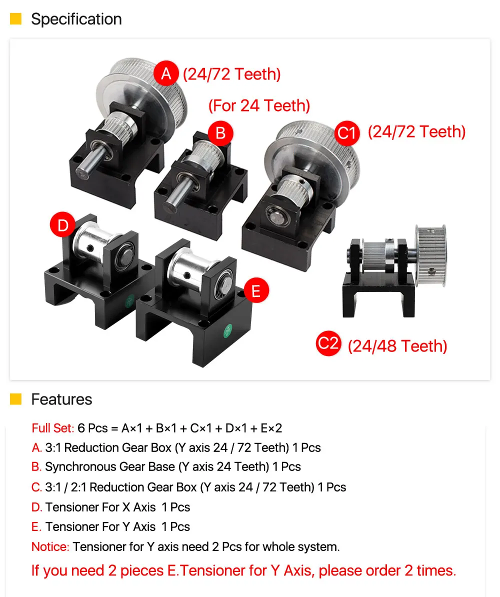 Zahnradbasissatz Maschine Mechanische Teile für Lasergravur-Schneidemaschine – Detail 1