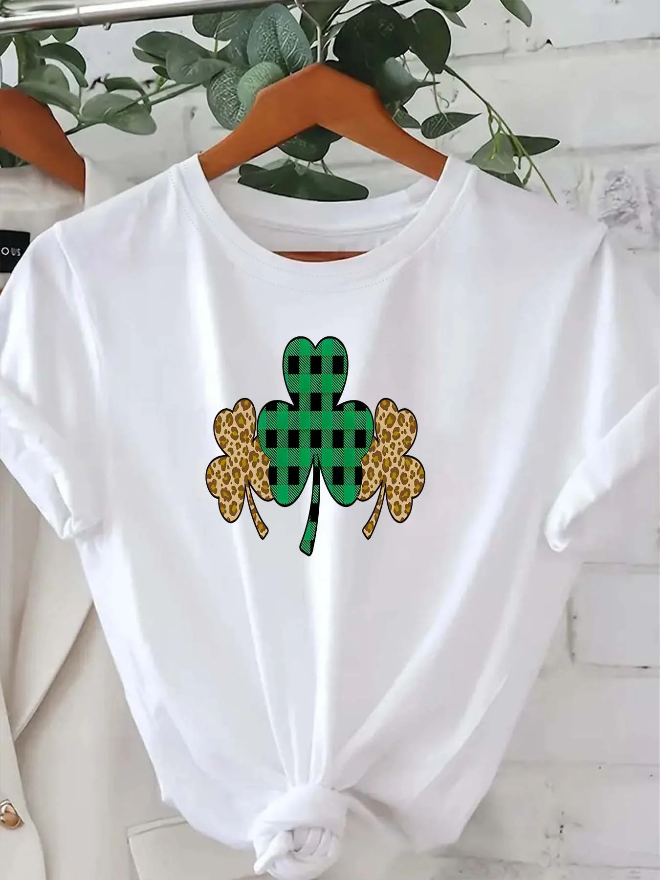 

Женская модная футболка ко Дню Святого Патрика, женская повседневная футболка с круглым вырезом и коротким рукавом, летние уличные топы, модные футболки