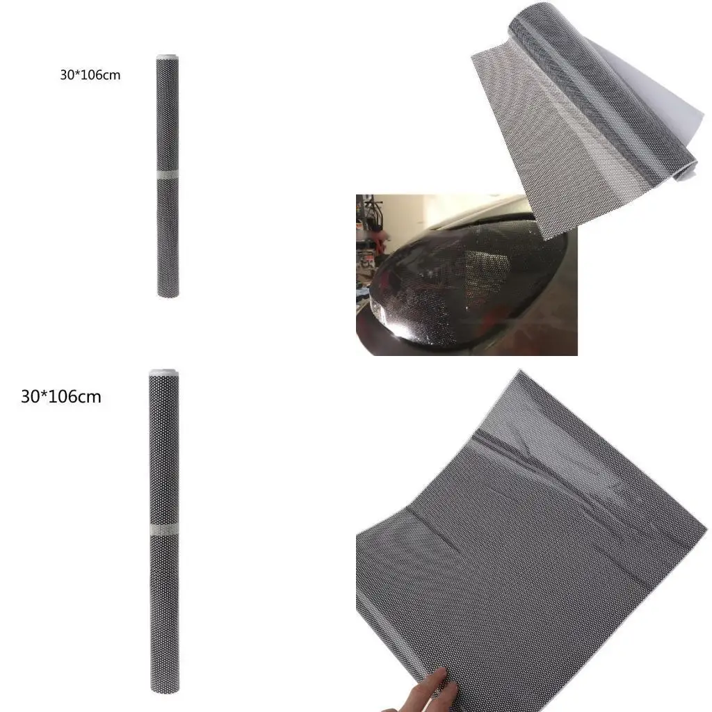 

31BC Perforated Film Mesh Tinting Headlights Tint Car Window Wrap like Fly-Eye MOT
