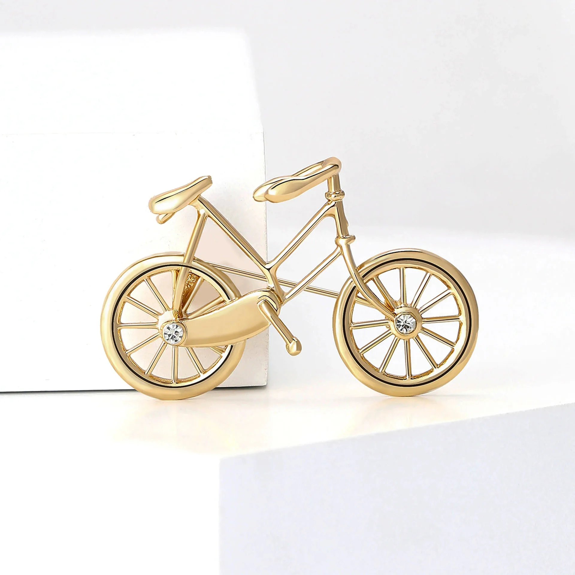 Wuli&baby Lovely Bicycle Brooches For Women Unisex Enamel Tassel Bike Party Casual Brooch Pins Gifts