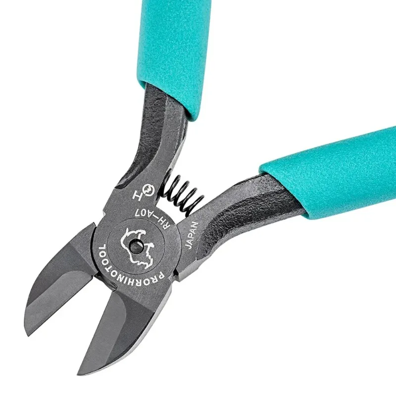 Japan RHINO RH-A07 labor-saving wire cutter 5 inch tungsten steel diagonal jaw pliers fiber optic cutting pliers, 125 mm