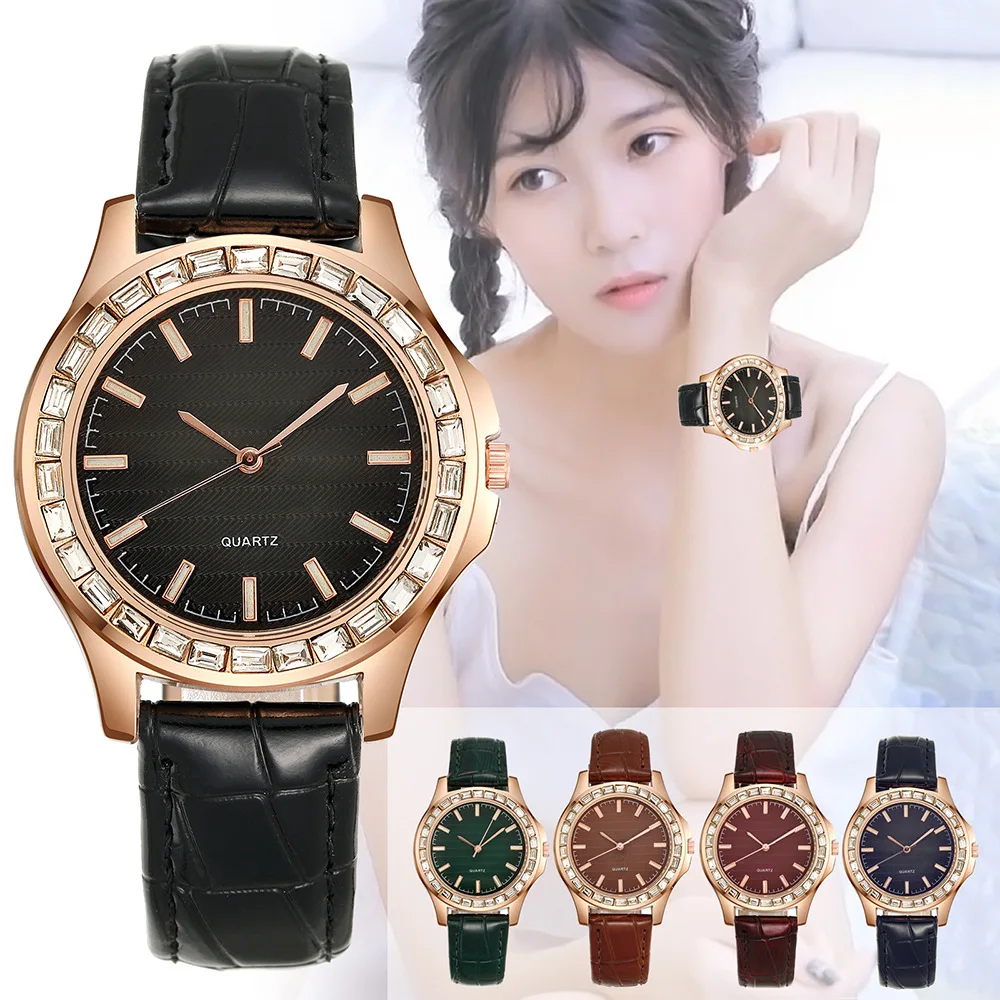 

New Fashion Women Watches Leather Lady Casual Simple Quartz Watch Rhinestone Luxury Women Watches Watch Dress Clocks reloj mujer