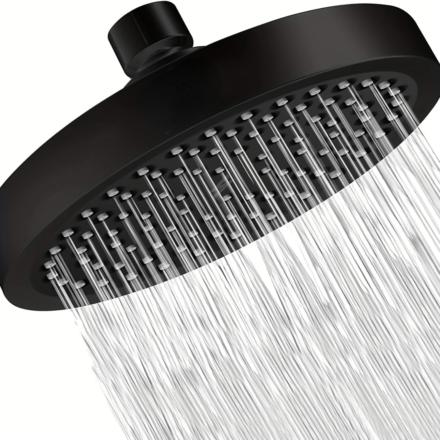 

1pc Luxurious High Pressure Shower Head - Powerful Rainfall Shower with Adjustable Angles, Sleek Black Matte Finish, Ideal for B