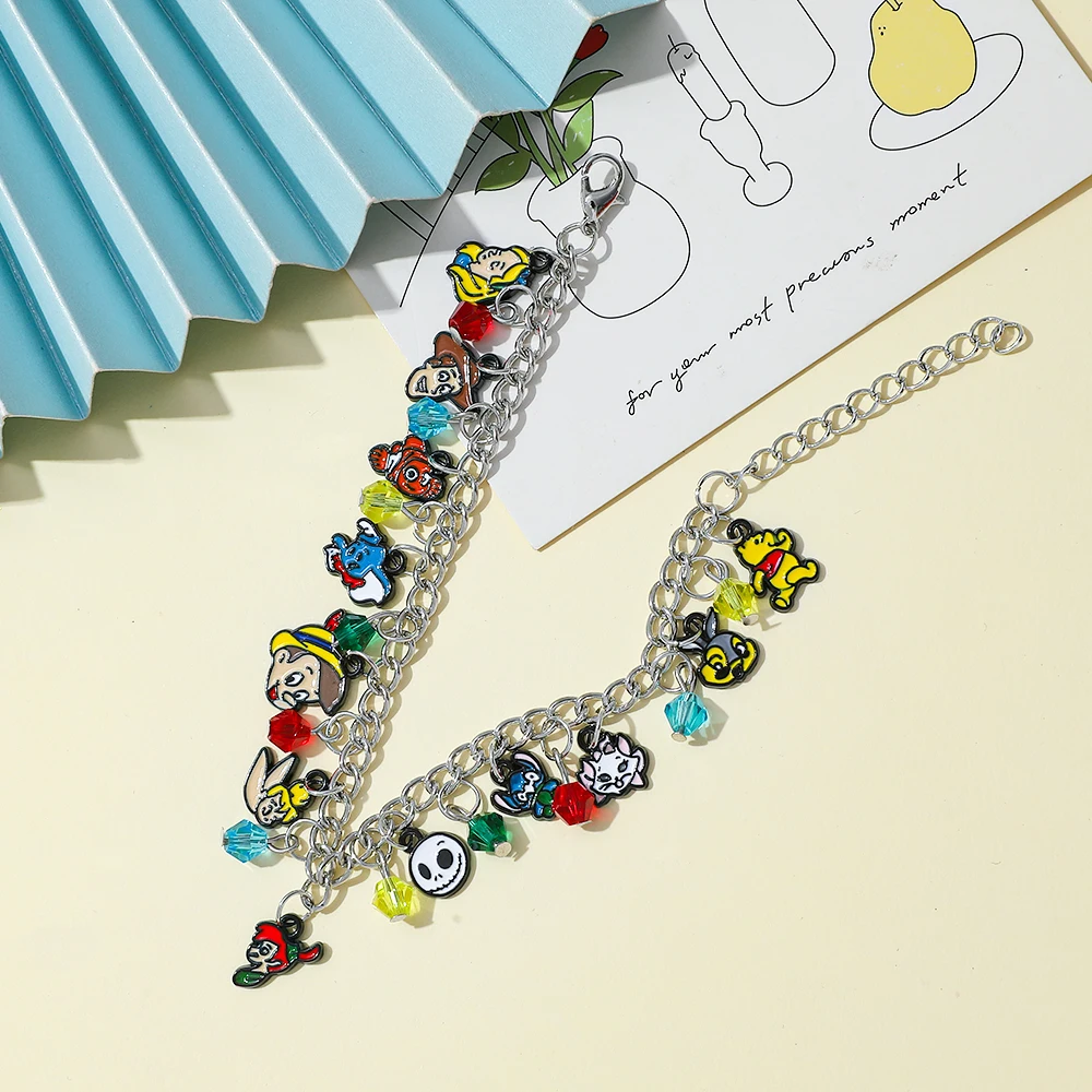 

Disney Kawaii Anime Cartoon Figure Pooh Bear Charming Bracelet Sweet Cute Ladies Bangle for Anniversary Date Surprise Gifts
