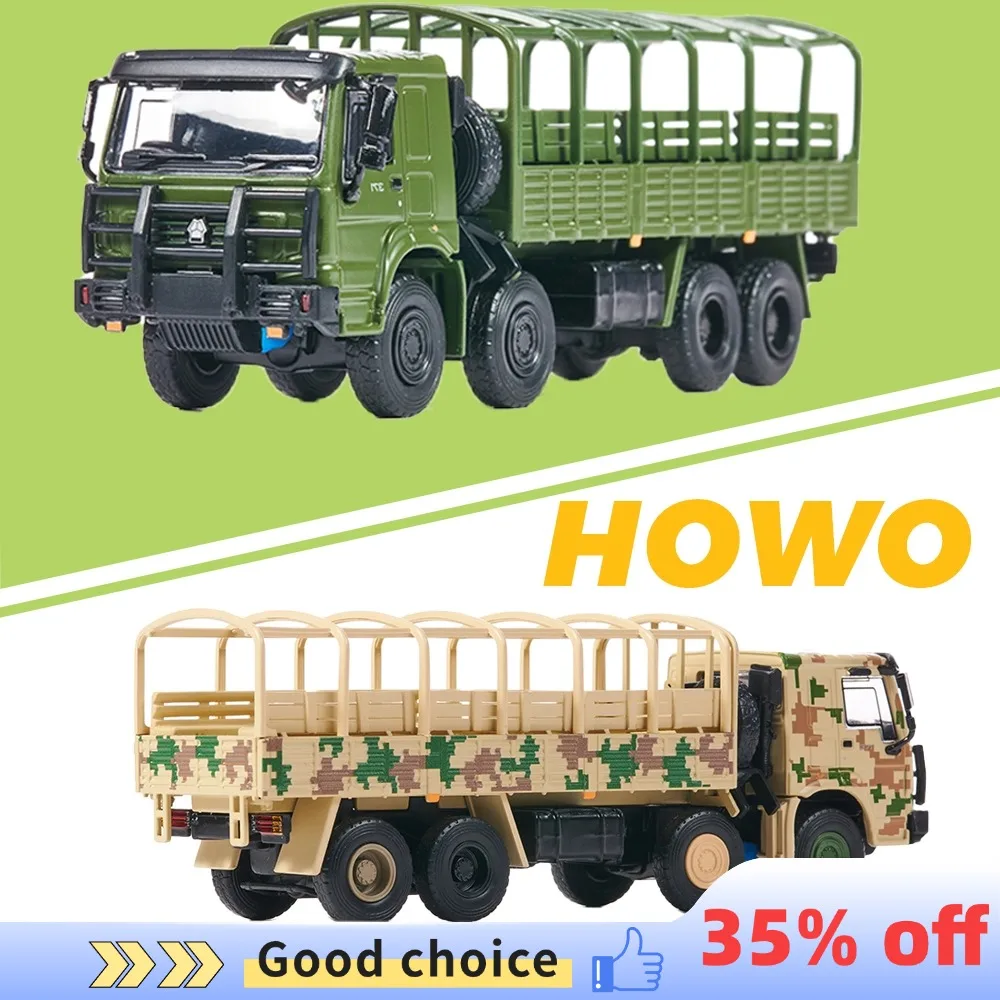 MASDI 1/64 Howo Truck Military Transport Truck Toys Alloy Model Car Diecast Model Collection for Boys Adults Collection Gifts