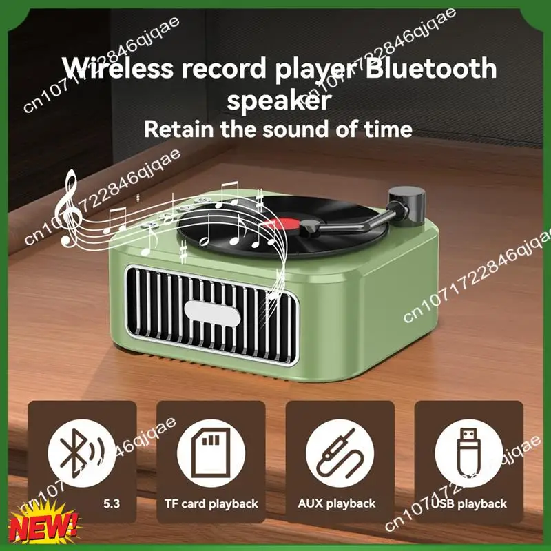 

A48I Portable Bluetooth Speakers 18Th Century Phonograph Style Speaker 360° Stereo Sound Vinyl Record B