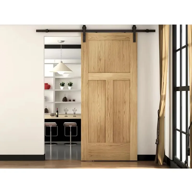 Country Wood Interior Barn Door Waterproof Sliding Door Household
