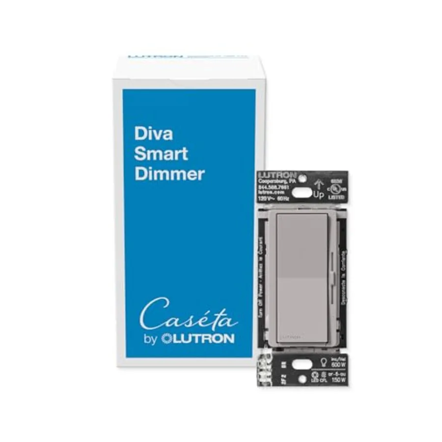 

Light Switch for Caseta Lighting Required for LED Lights 150W Single-Pole/3-Way No Neutral (DVRF-6L-GR
