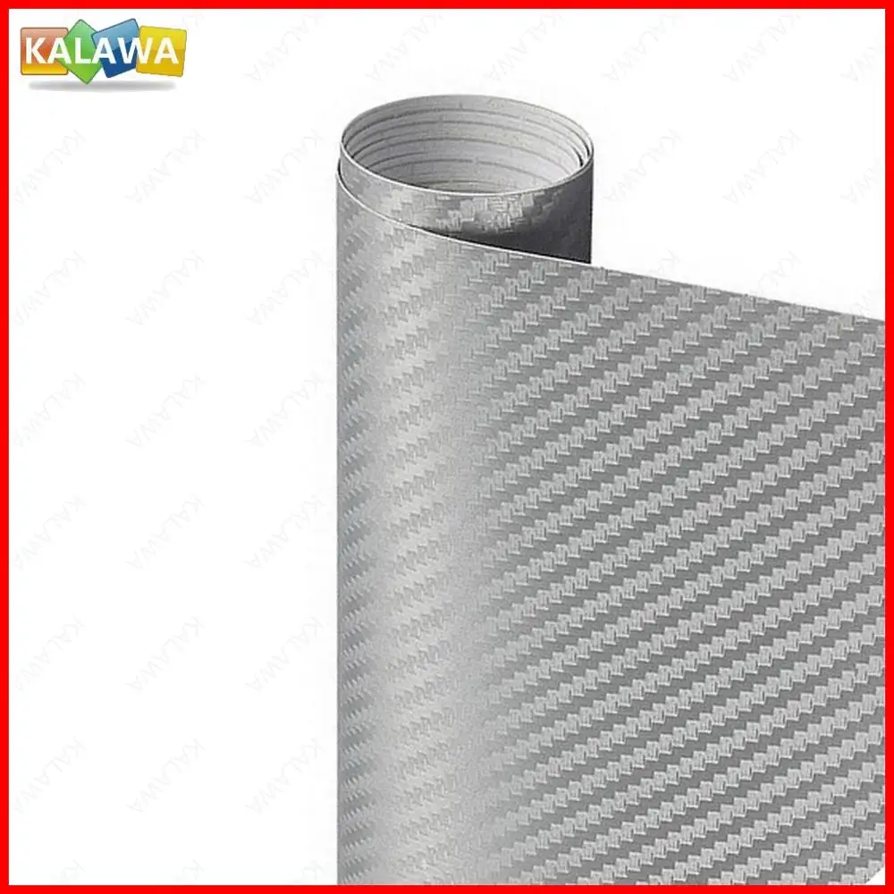 Multiple Size 3D Carbon Fiber Vinyl Wrap Furniture Film Car Sticker Motorcycle Decal Automobile Styling Black White Silver Tube