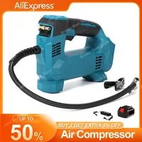 Cordless Electric Air Pump Portable Car Air Compressor Handled Digital Car Tire Air Inflator Pump For Makita 18V Battery