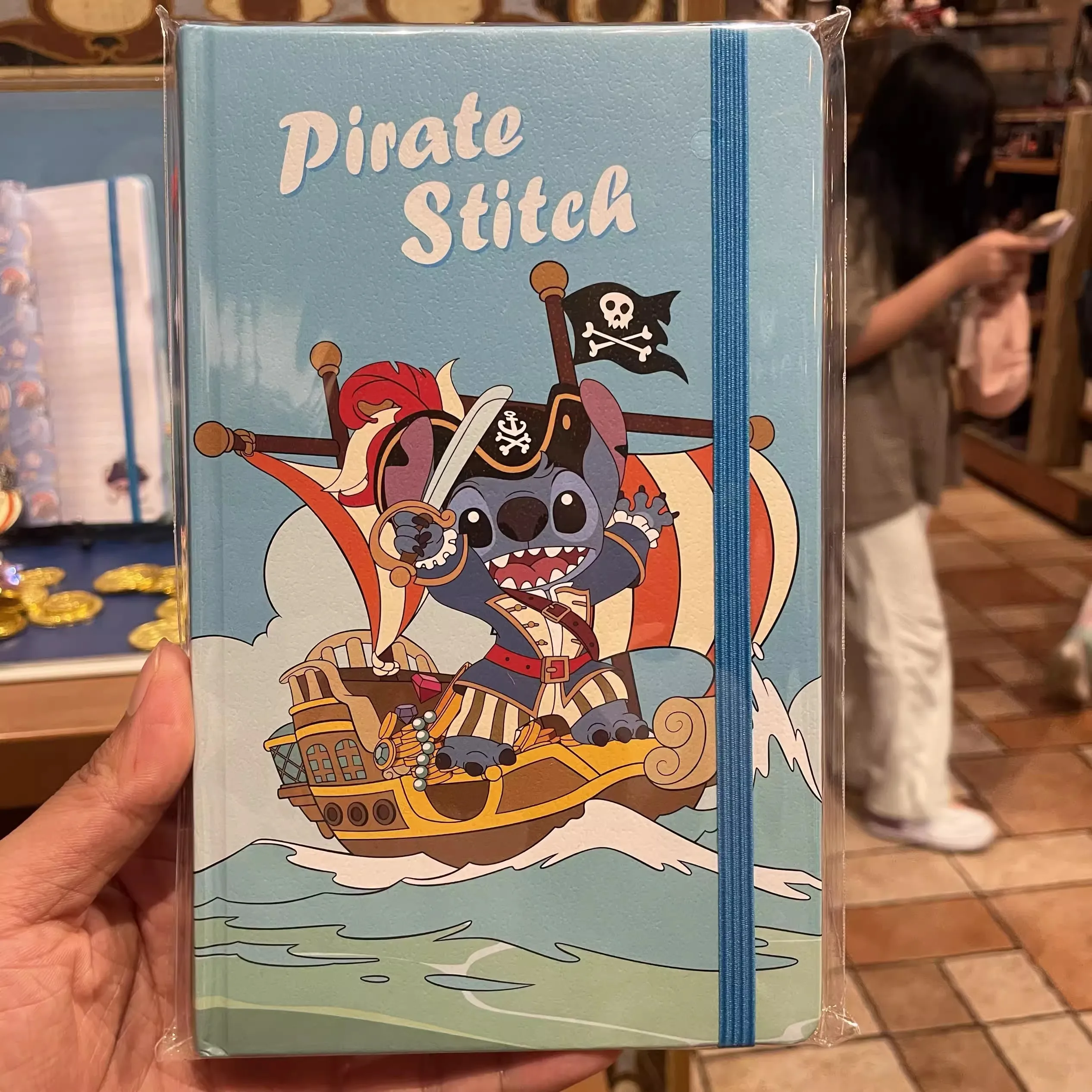 Original Disney 2024 New Pirate Stitch Notebook Notepad Cartoon Print