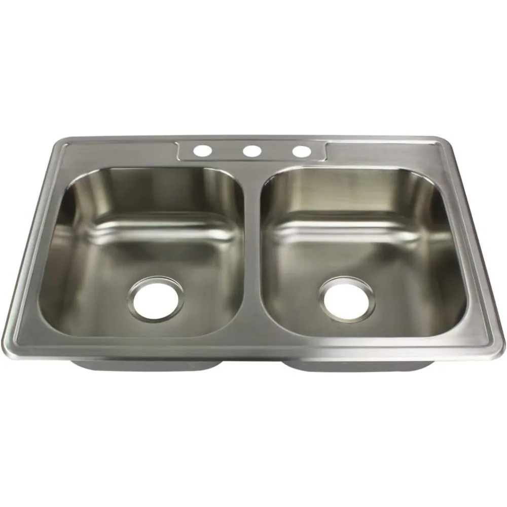 33-in X 22-in X 7-in For Kitchen Sink Brushed Finish Sinks Organizer Multifunction Strainer Waterfall Fixture Home Improvement