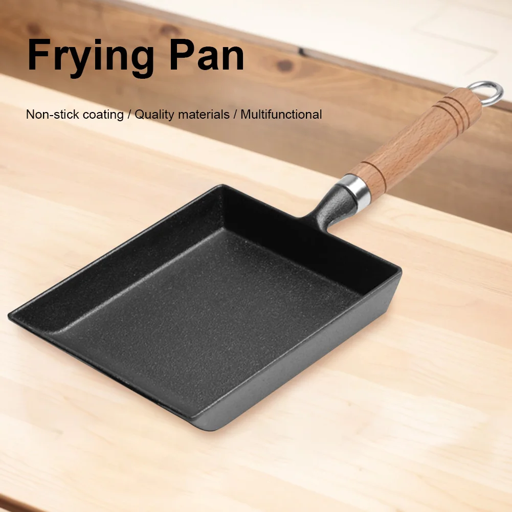 Cast Iron Japanese Omelette Pan Thickened Non-Stick Tamagoyaki Pan Gas Cooker Induction Kitchen Pot Cast Iron Frying Pan