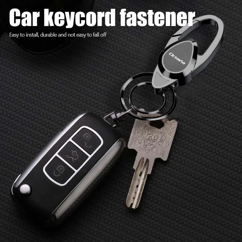 Металлический автомобильный логотип, мужской брелок с пряжкой на талии, подвесные брелоки для Skoda Octavia 2 3 MK2 MK1 2 3 A5 A7 A8 Fabia Karoq Superb