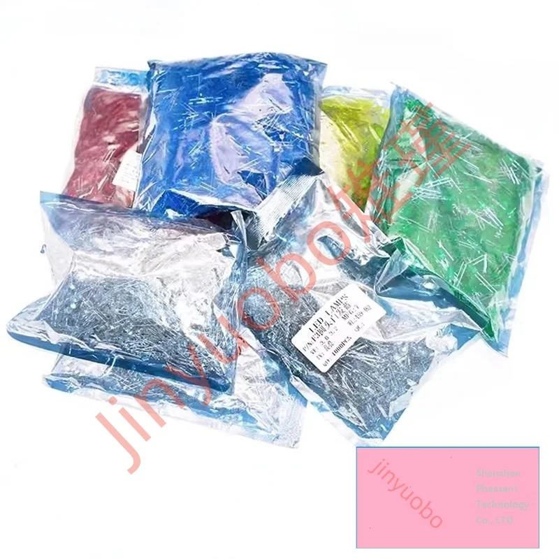 (100 pieces) Direct-insert LED light beads F3 F5 3/5mm red, green, yellow, blue, white, orange, short pins, high brightness