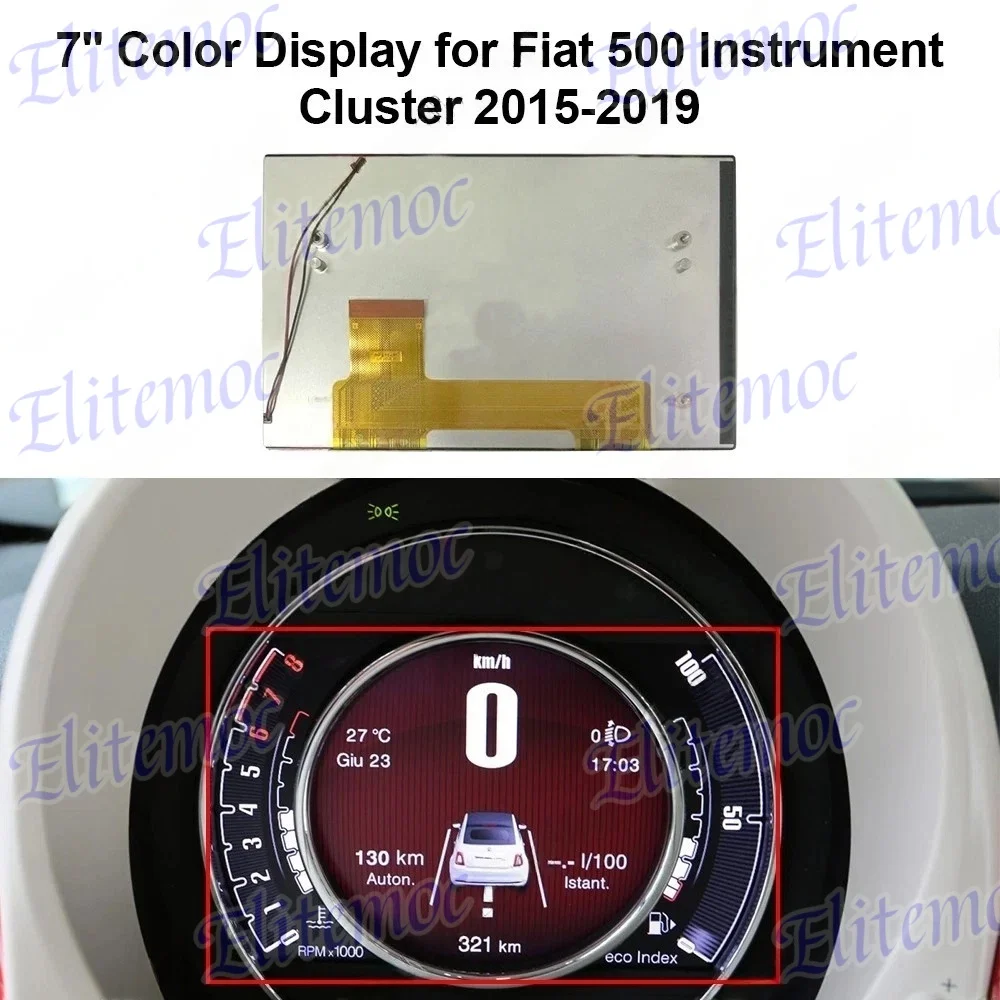 

7" Color Display For 2015-2021 Fiat 500 Abarth 500 595 695 Screen Replacement 59.07C07.004 7357735260
