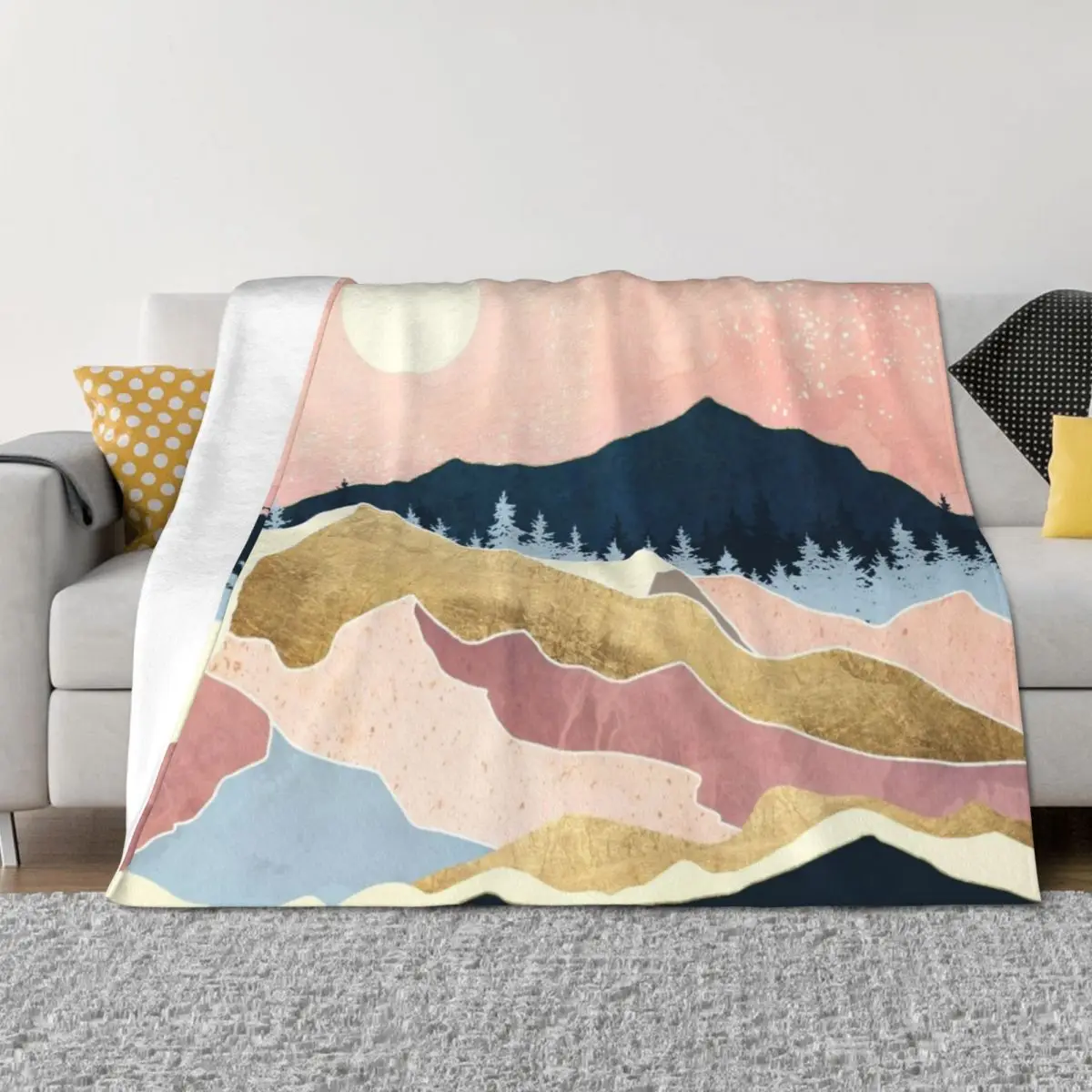 

Coral Sunset Throw Blanket Camping Bed blankets and throws Blankets