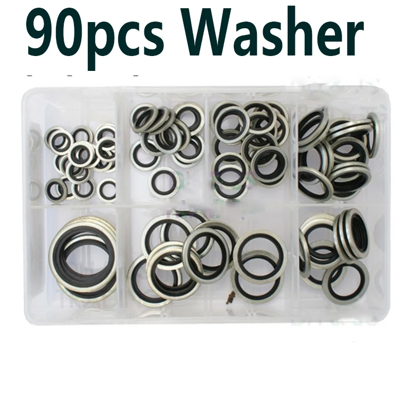 

90pcs Boxed Washers M6-M24 Galvanized Combination Washers Plain Washer Kit Screw Fastener Hardware Assortment Accessories