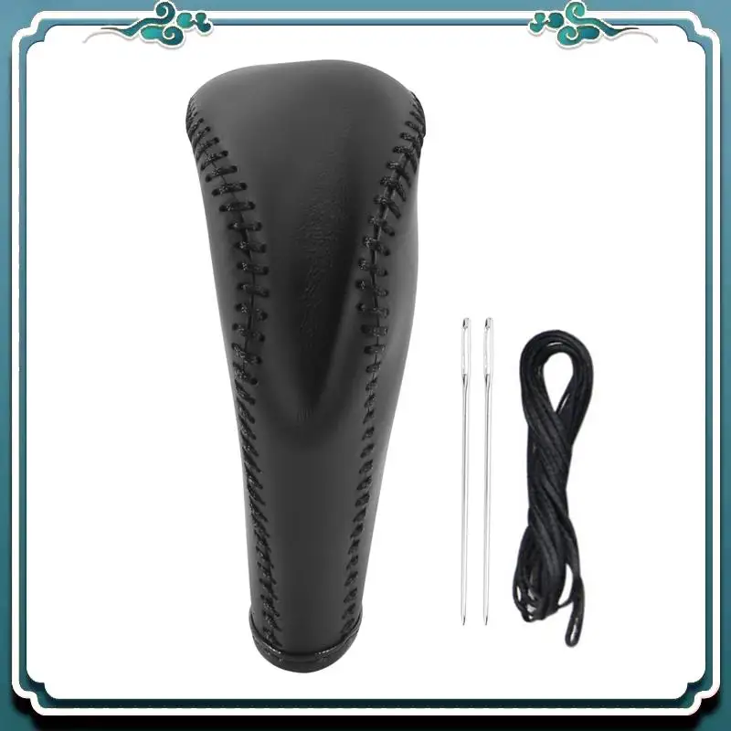 ABTU-Leather Gear Shift Knob Cover For Toyota Corolla Rav4 Rav 4 2014-2019 Automatic Hand-Stitched DIY Gear Shift Collars