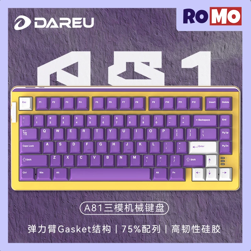 DAREU A81 trzy tryby przewodowa klawiatura mechaniczna 81 klawiszy Klawiatura do gier typu Hot Swap RGB PBT N-key Rollover Office