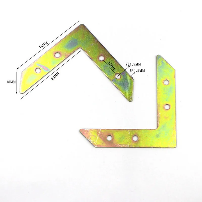 5PCS Large L-type Corner Code Triangle Iron 4-hole Photo Frame Connection Hardware Accessories Right Angle Fixing Plate 6