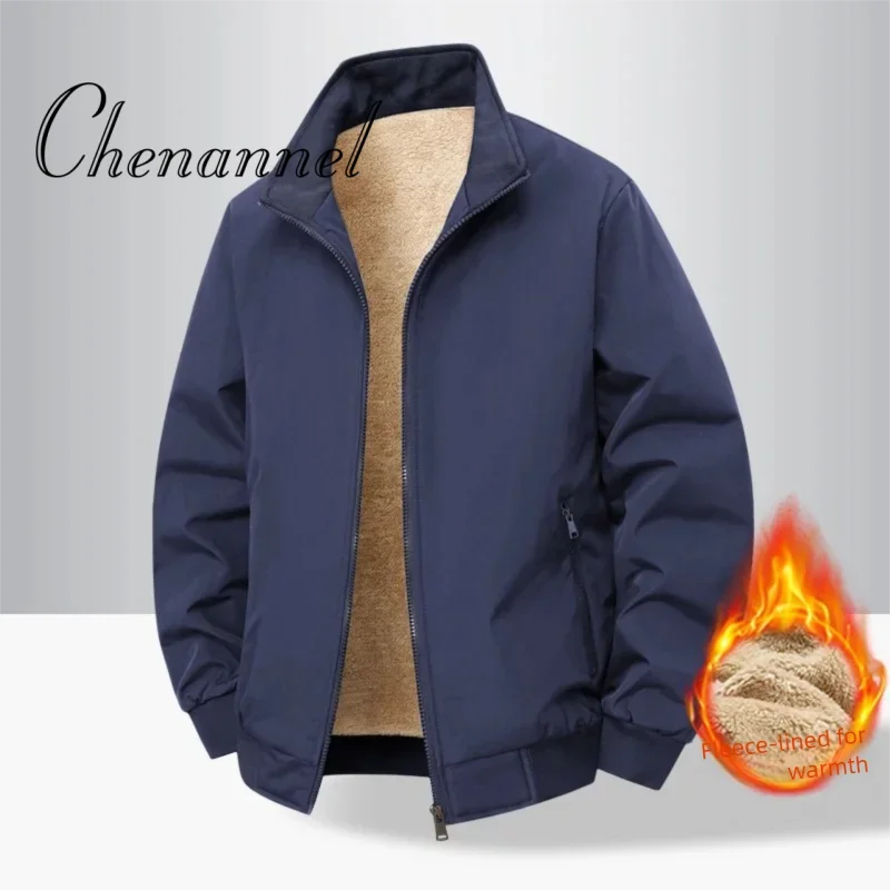 

Winter Men'S Lambskin Cotton-Padded Jacket Cotton-Padded Coat Lapel Cotton-Padded Jacket And Thick Warm Jacket