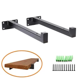 Black 20/30CM Wall Mounted Single Layer Board Wrought Iron Bracket Metal Wooden Partition Board Support Furniture Shelf Brackets