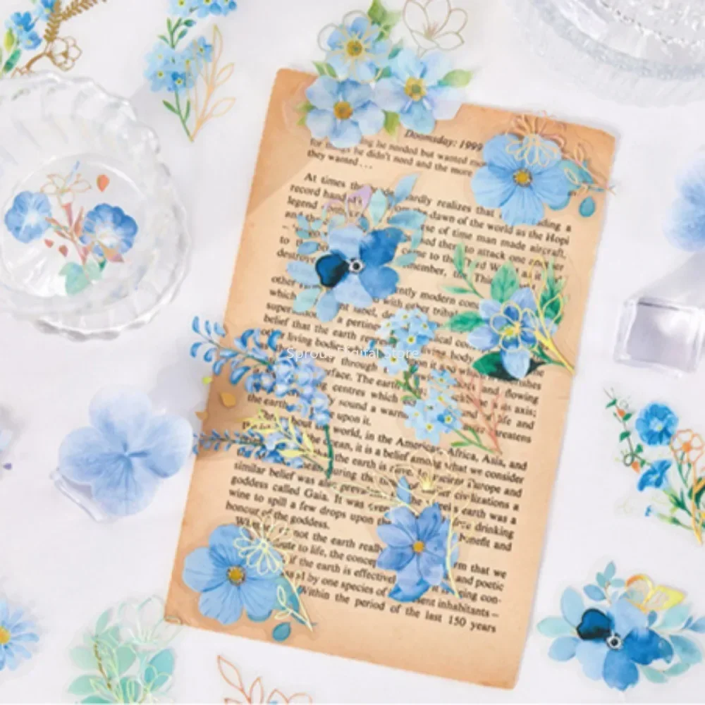 40 Stück/Packung PET-Blumen-Aufkleber, Pflanzenaufkleber, Gänseblümchen-Dekor, Schreibwaren für Junk Journal, DIY, Scrapbooking, Etikettenaufkleber