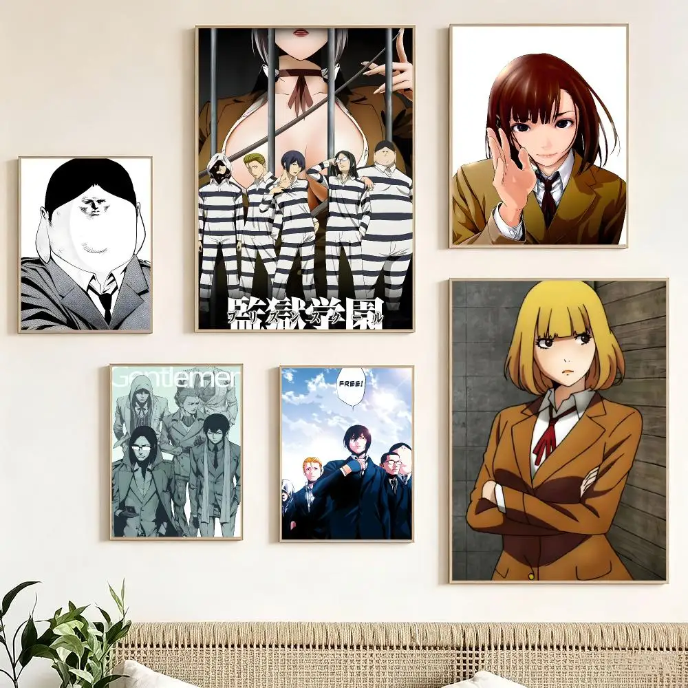 Dark Teen Anime Kangoku Gakuen Poster Pegatina artistica HD autoadhesiva impermeable para salon dormitorio