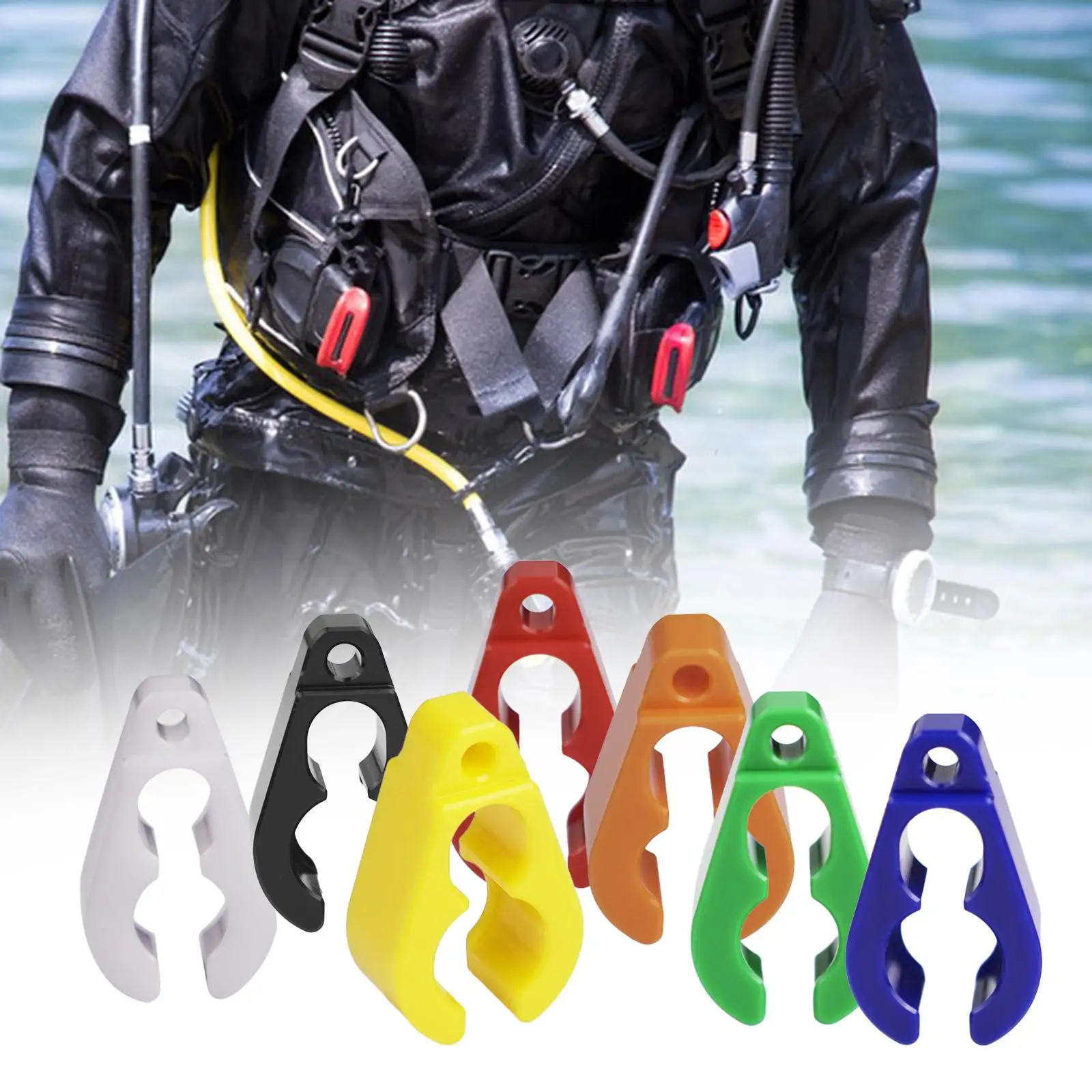 

Длинный фиксатор зажима для шланга, водные виды спорта, прочное, легкое крепление, дайвинг, 2-я сцена