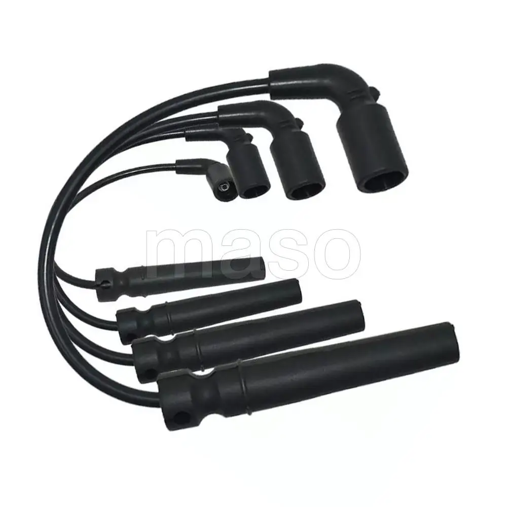 4Pcs Spark Plug Wire For Chevrolet Daewoo Pontiac Plastic+Rubber High-quality Black Plug Wire Material Car Accessories