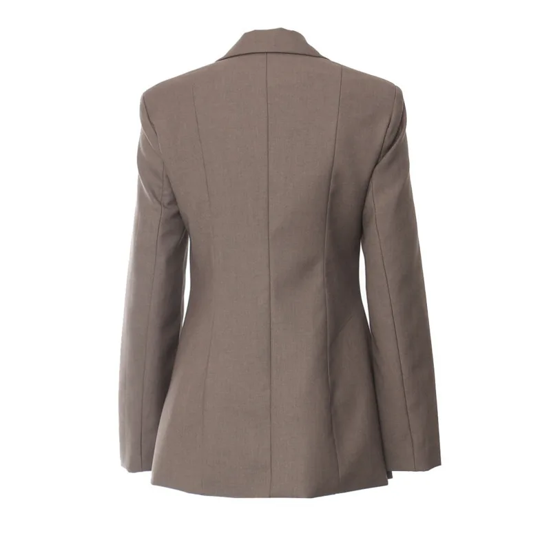 HKSH خريف جديد إمرأة شارع العليا شيك مثير موضة جيب بدوره إلى أسفل طوق الجوف خارج الدانتيل يصل بأكمام طويلة سترة غير رسمية HK7600