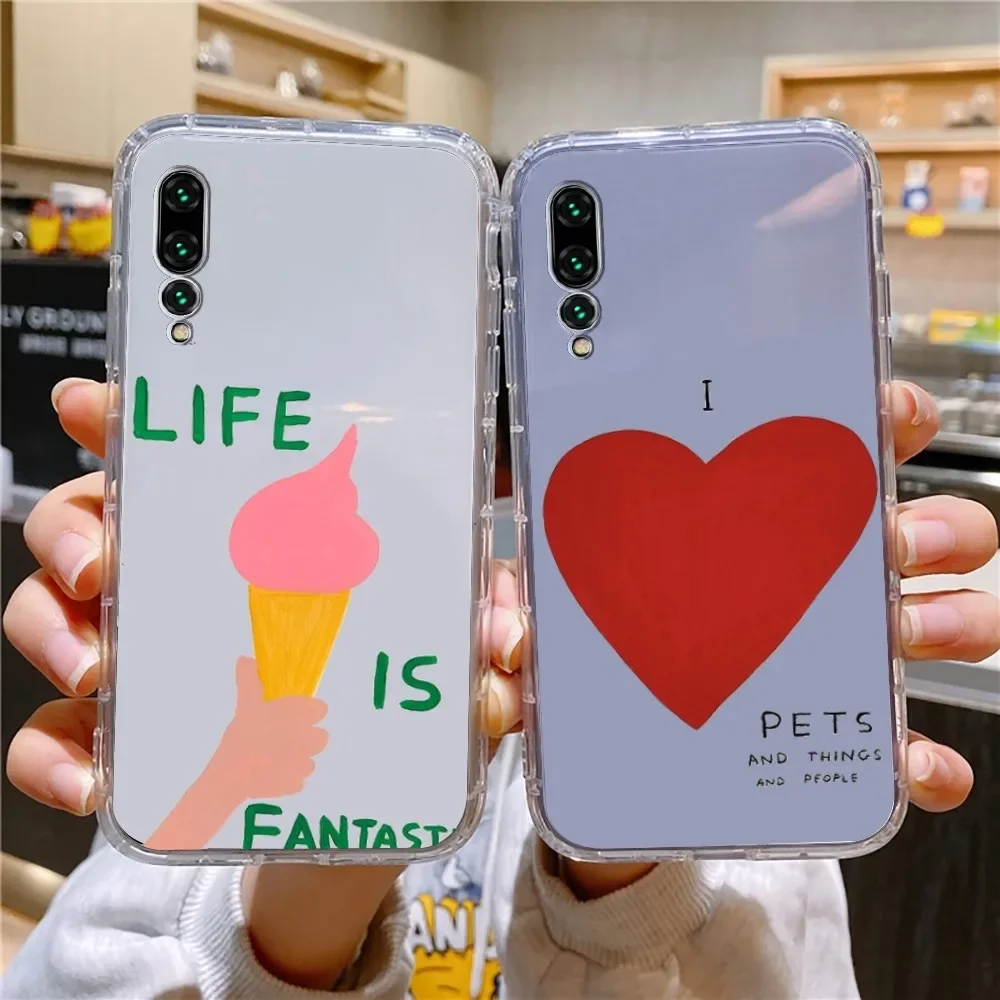 David Shrigley Visual Arts Phone Case For Xiaomi 11 Redmi Note 11 5G 8T 9A 9 10T Note8Pro Note9 12SUltra Transparent Case