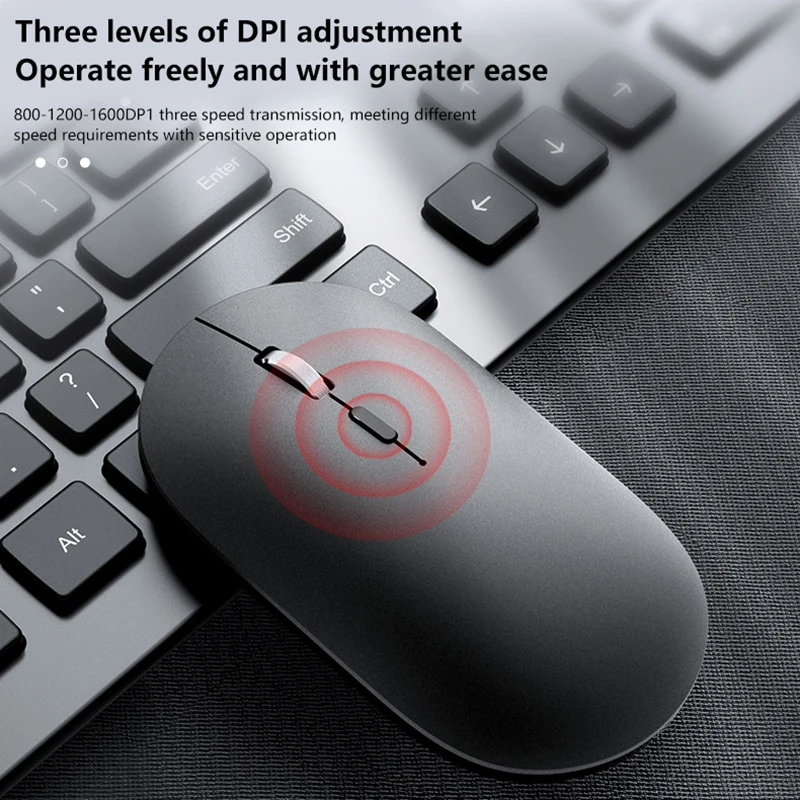 1 souris Bluetooth sans fil 2.4G – chargement de Type C, double Mode X2 silencieux réglable, pour ordinateur portable, ordinateur de bureau et tablette