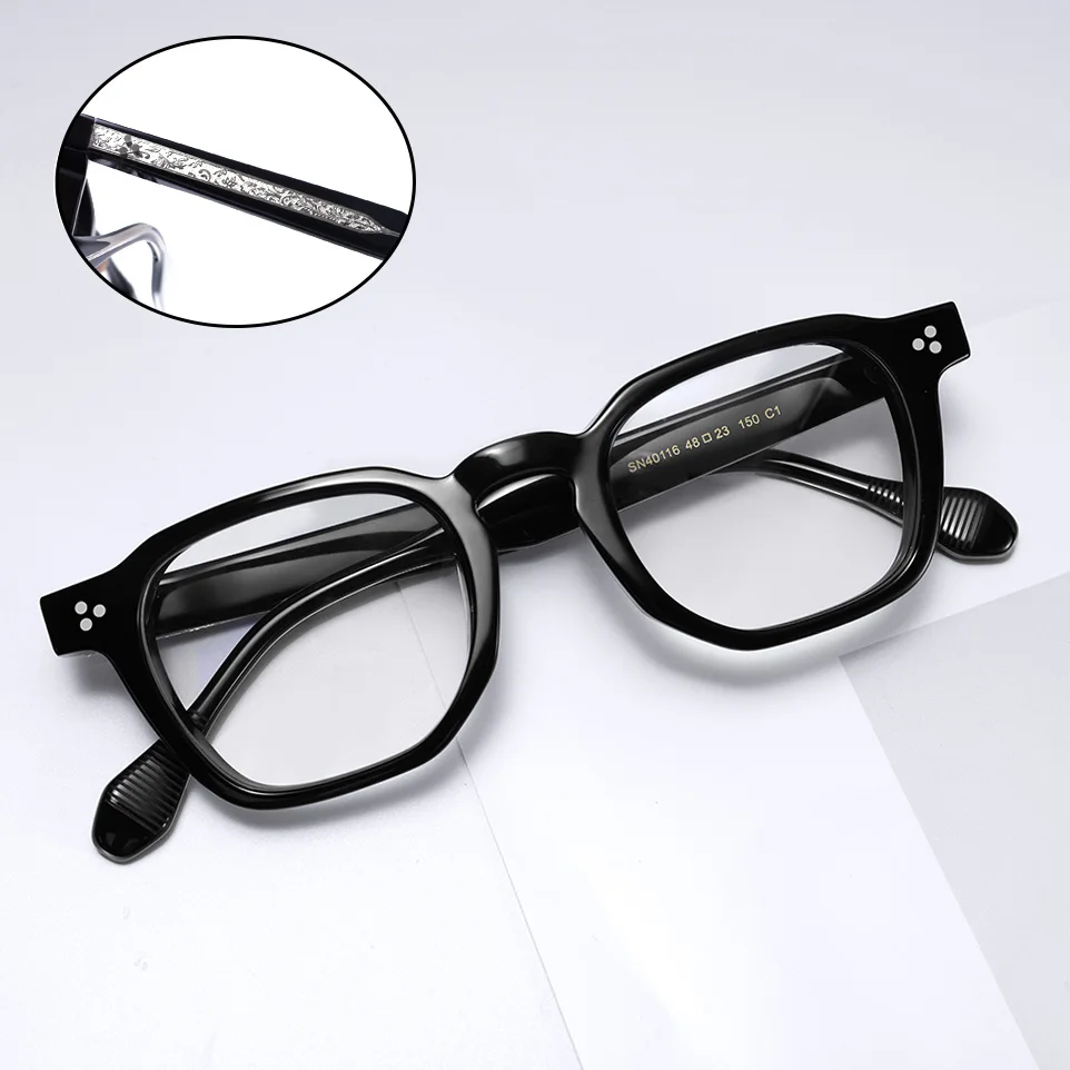 

Trendy Transparent Square Frame Glasses for Women And Men Thick Acetate Optical Glasses with Blue Light Blocking Lenses