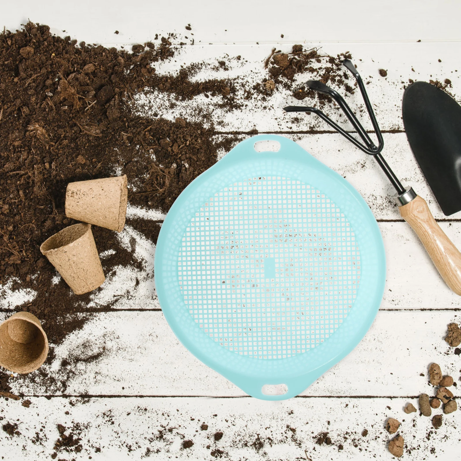 

4 Pcs Plastic Mesh Sieve Dirt Sifter for Garden Soil Tools Potting Lattice Gardening Strainers