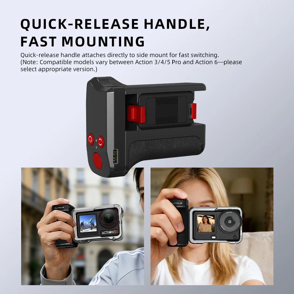

Рукоятка-держатель для камеры DJI OSMO ACTION 6/4/5PRO, для уличной фотографии, с отсоединяемым магнитным быстросъемным креплением Bluetooth