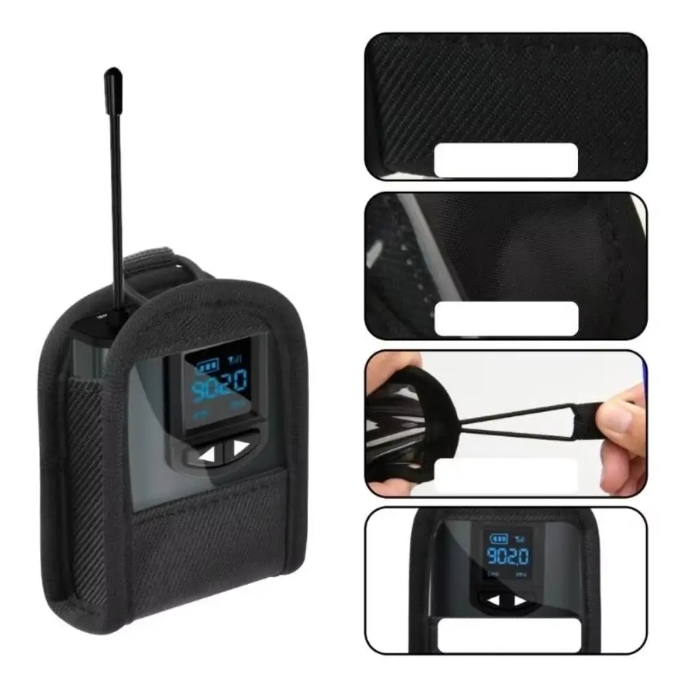 Portable Design Wireless Transmitter Bodypack Nylon Material Transparent Design Transmitter Storage Bag Lightweight Carrier