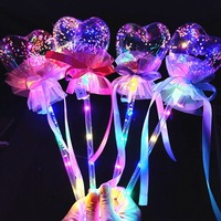 1PC Christmas Tree LED Magic Fairy Stick Wands Rave Toy Luminous Magic Ball Wand Glow Stick For Birthdays Novelty Kids Toy