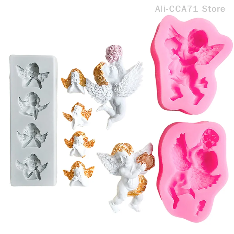 

3D Angel Baby Silicone Mold Baby Birthday Party Cake Decorating Tools Cupcake Topper Fondant Baking Chocolate Candy Molds