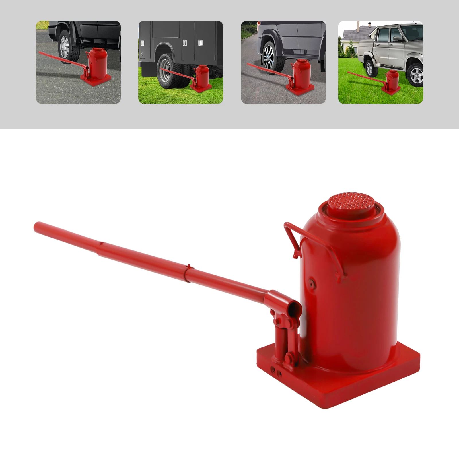 30/50 Ton Hydraulic Welded Bottle Jack Heavy Duty Stubby Low Profile with 3 Levers for Auto Truck Repair and House Lifts, Red