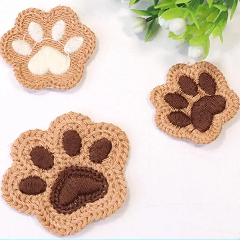 Embroidered Kitten Paws Patches Applique Diy Crafts for Jeans Hat Bag Scarf Curtain Clothes Accessories Badges Sew on