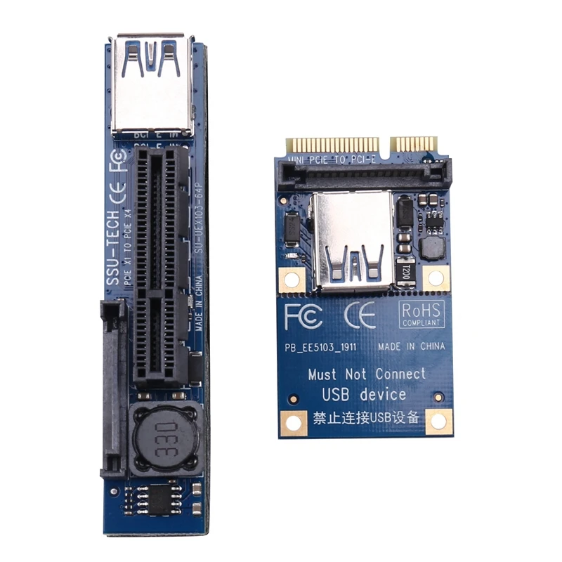 Mini adaptador de extensión PCIE a PCIE X4, tarjeta elevadora, Conector de tarjeta gráfica PC, Cable USB de 30Cm, tarjeta elevadora