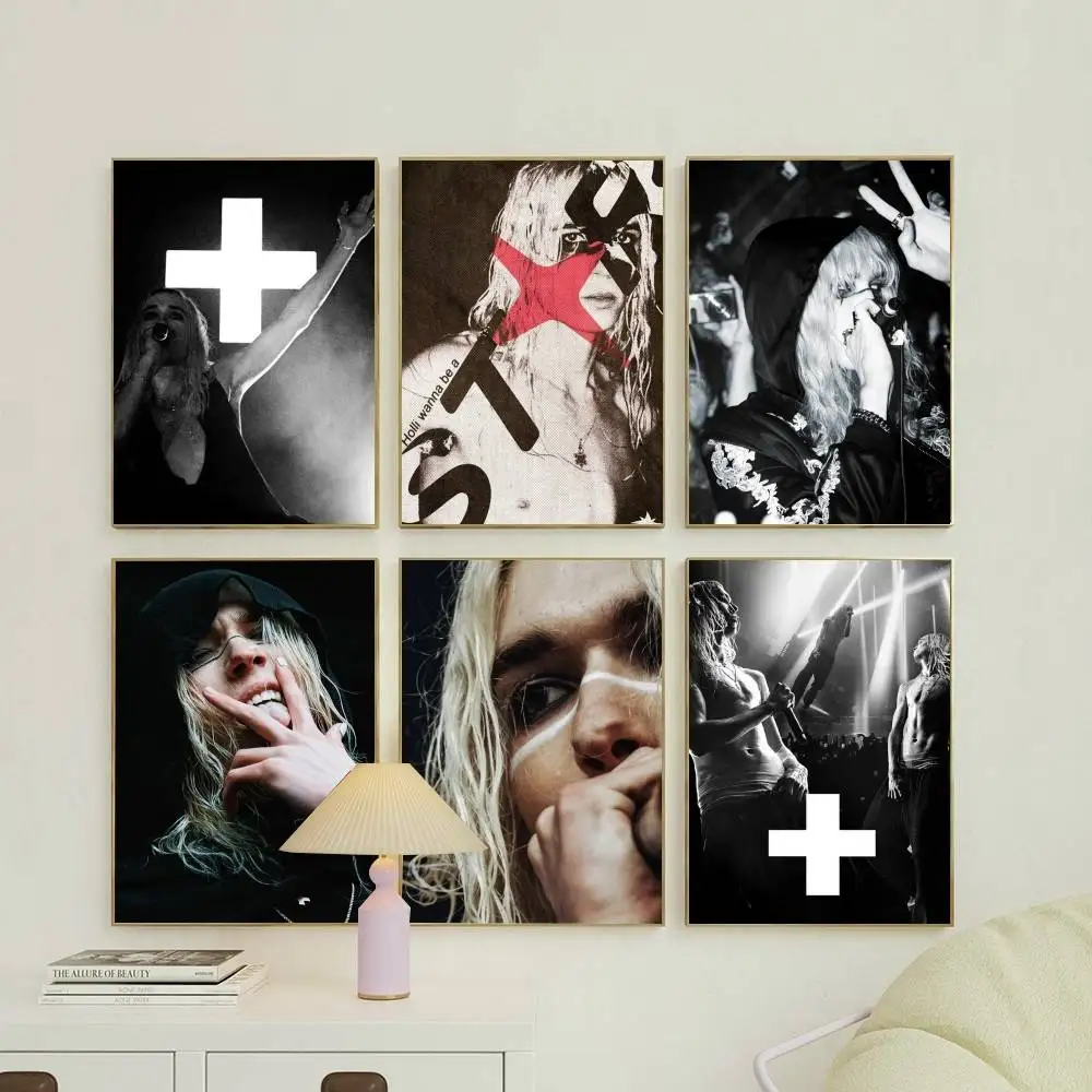 1 Stück Rapper 2hollis Star Poster Aufkleber Druck Wasserfeste Wandkunst für Wohnzimmer Schlafzimmer Heimdekoration