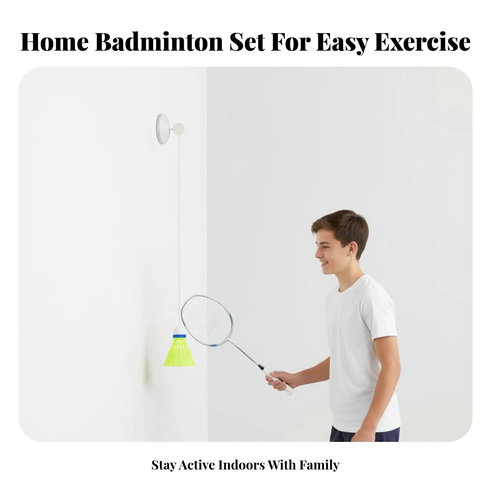 

Инструмент для отработки ударов в бадминтоне, простая установка, портативное спортивное оборудование, долговечное.