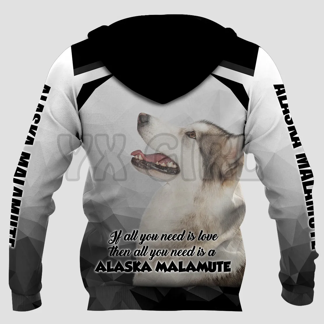 Jaket Olahraga Jalanan Kasual Hoodie Anjing Lucu Pulover Uniseks Hoodie Cetak 3D Akita Inu