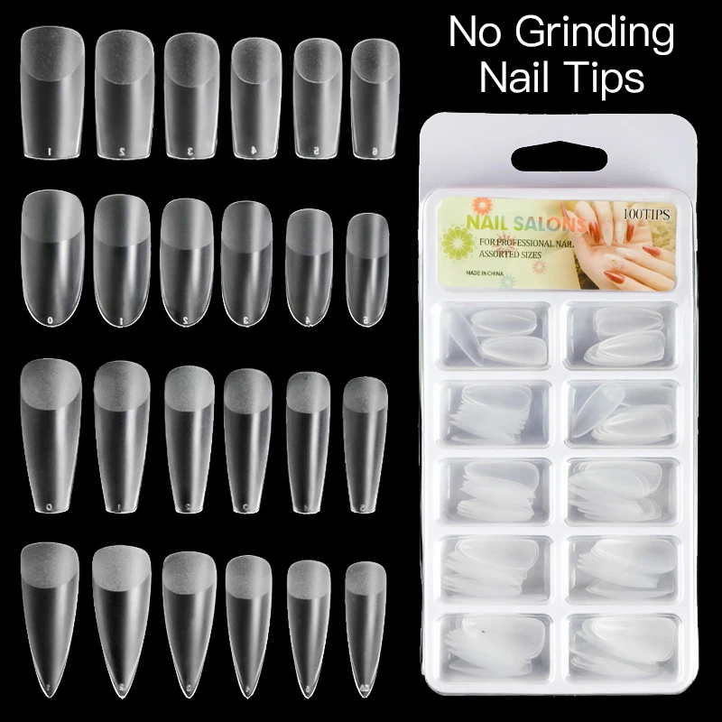 Clear Lange Valse Nail Tips Set Acryl Extension Volledige Cover Nail Tips Nep Vinger Uv Gel Polish Quick Building Mold nail Tool