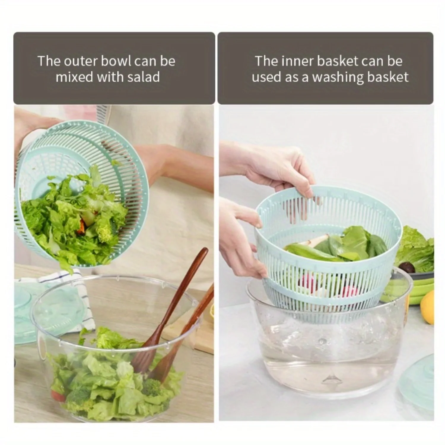 Vegetables Dryer, Salad Spinner, Fruits Basket, Vegetables Washer Dryer, Fruit Drainer, Lettuce Spinner, Drain Basket, Colander 