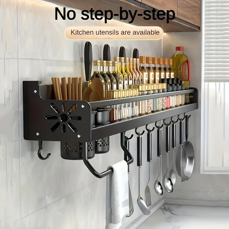 Kitchen Spice Knife Holder Storage Rack Knives Holder Knife Stand Spice Rack Organizer Shelf Wall mounted Knives Holder Spoon