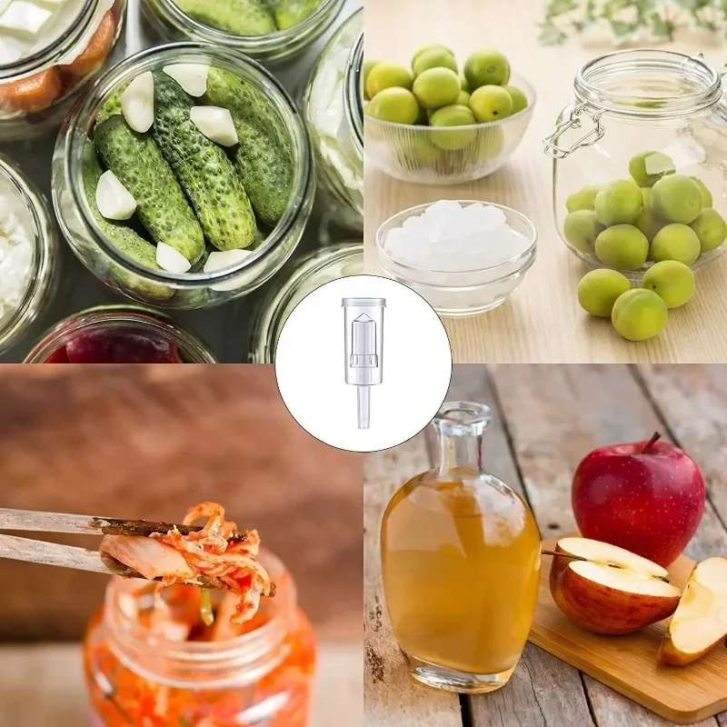 مجموعة غرفة الضغط البلاستيكية البلاستيكية مع حلقات السيليكون للحفاظ على تخمير صنع النبيذ وتخمير الملفوف كيمتشي